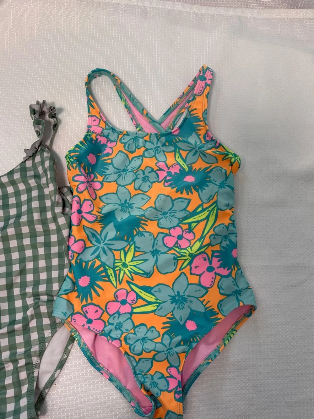 Girls Swimsuit Bundle Summer Vacation Crewcuts  Floral Sz 6/7